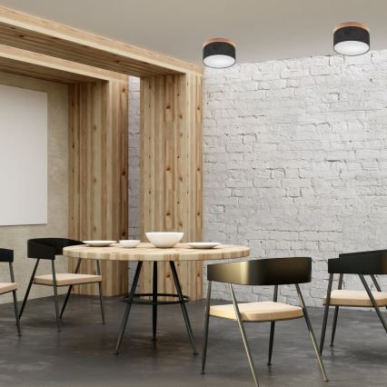 Brilagi - LED mennyezeti lámpa BELLADONNA 1xE27/15W/230V átm. 30 cm fekete/dió