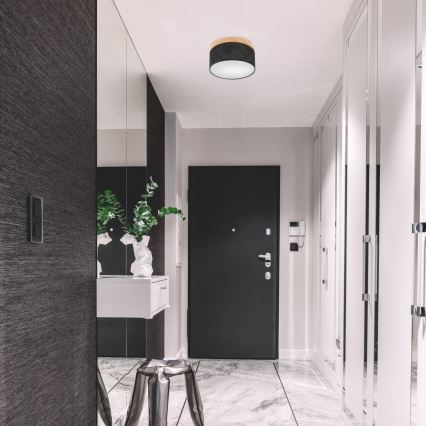 Brilagi - LED mennyezeti lámpa BELLADONNA 1xE27/15W/230V átm. 30 cm fekete/fenyő