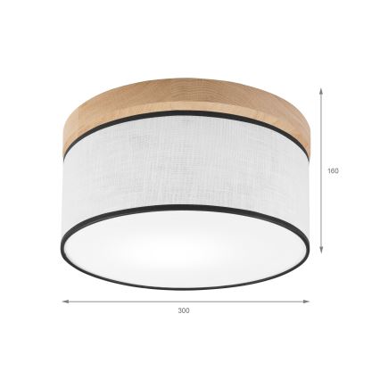 Brilagi - LED Mennyezeti lámpa BELLADONNA 1xE27/15W/230V átm. 30 cm fehér/tölgy