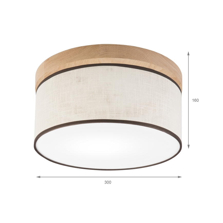 Brilagi - LED Mennyezeti lámpa BELLADONNA 1xE27/15W/230V átm. 30 cm krémes/tölgy