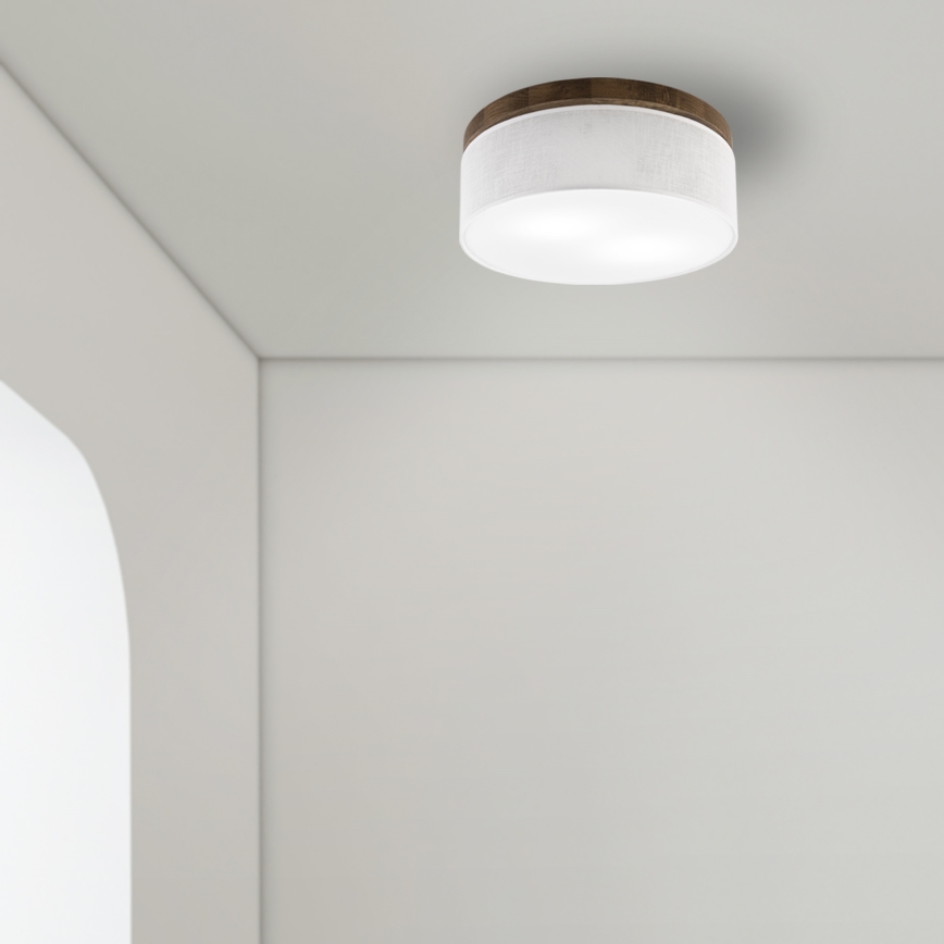 Brilagi - LED mennyezeti lámpa BELLADONNA 2xE27/15W/230V átm. 40 cm fehér/dió tölgy