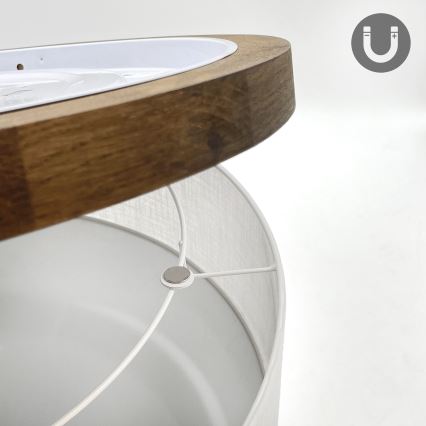 Brilagi - LED mennyezeti lámpa BELLADONNA 2xE27/15W/230V átm. 40 cm fehér/dió tölgy