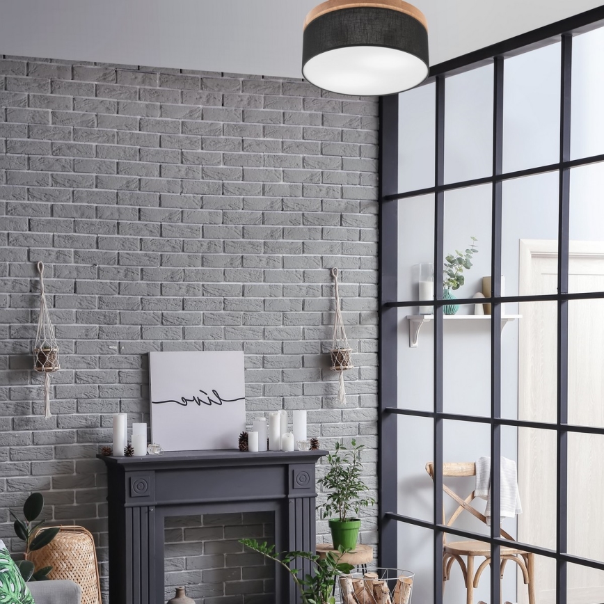 Brilagi - LED mennyezeti lámpa BELLADONNA 2xE27/15W/230V átm. 40 cm fekete/dub