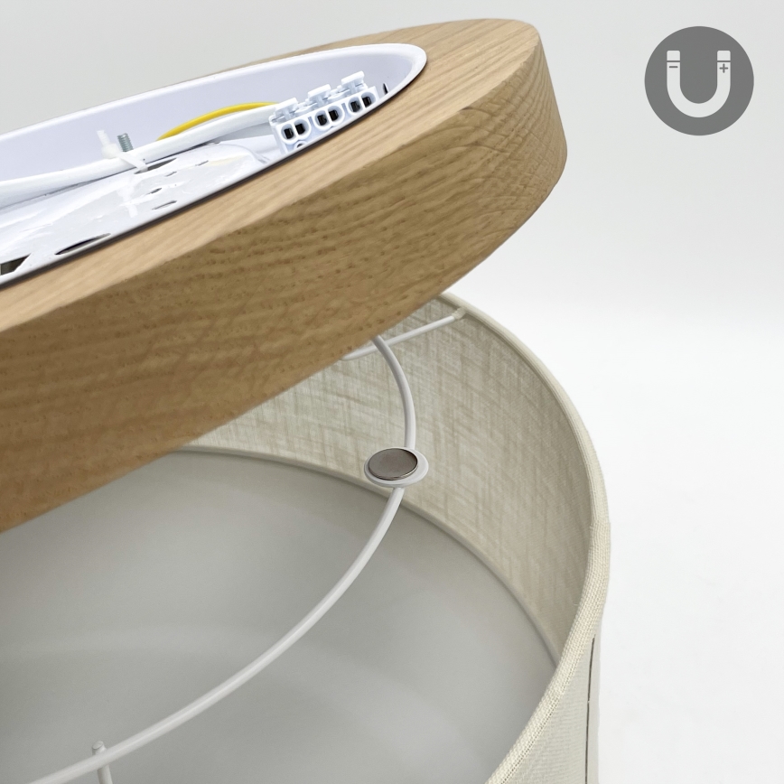 Brilagi - LED Mennyezeti lámpa BELLADONNA 2xE27/15W/230V átm. 40 cm krémes/tölgy