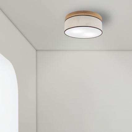 Brilagi - LED Mennyezeti lámpa BELLADONNA 2xE27/15W/230V átm. 40 cm krémes/tölgy