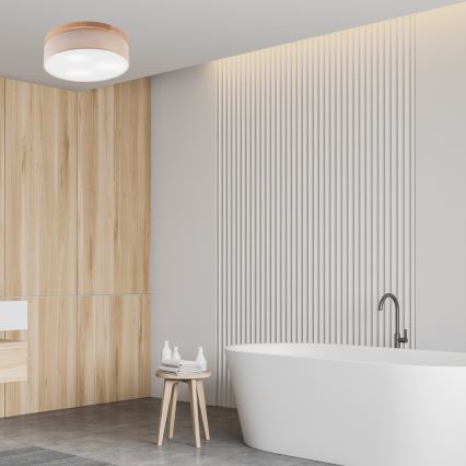 Brilagi - LED mennyezeti lámpa BELLADONNA 3xE27/15W/230V átm. 50 cm bézs/dió