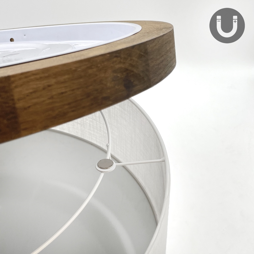 Brilagi - LED mennyezeti lámpa BELLADONNA 3xE27/15W/230V átm. 50 cm fehér/dió tölgy