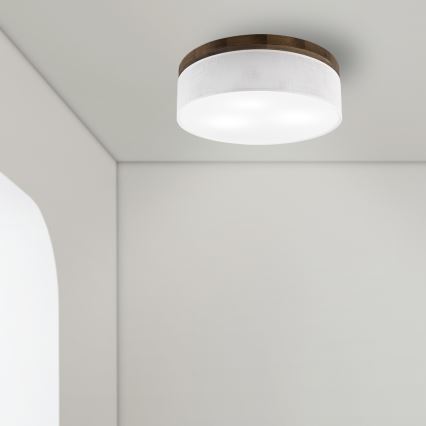 BRILAGI - LED mennyezeti lámpa BELLADONNA 3xE27/15W/230V átm. 50 cm fehér/tölgy-dió