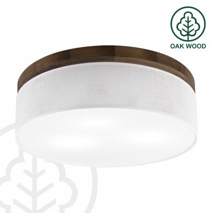 BRILAGI - LED mennyezeti lámpa BELLADONNA 3xE27/15W/230V átm. 50 cm fehér/tölgy-dió