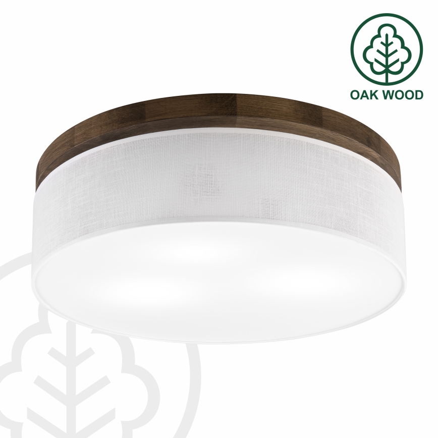 BRILAGI - LED mennyezeti lámpa BELLADONNA 3xE27/15W/230V átm. 50 cm fehér/tölgy-dió