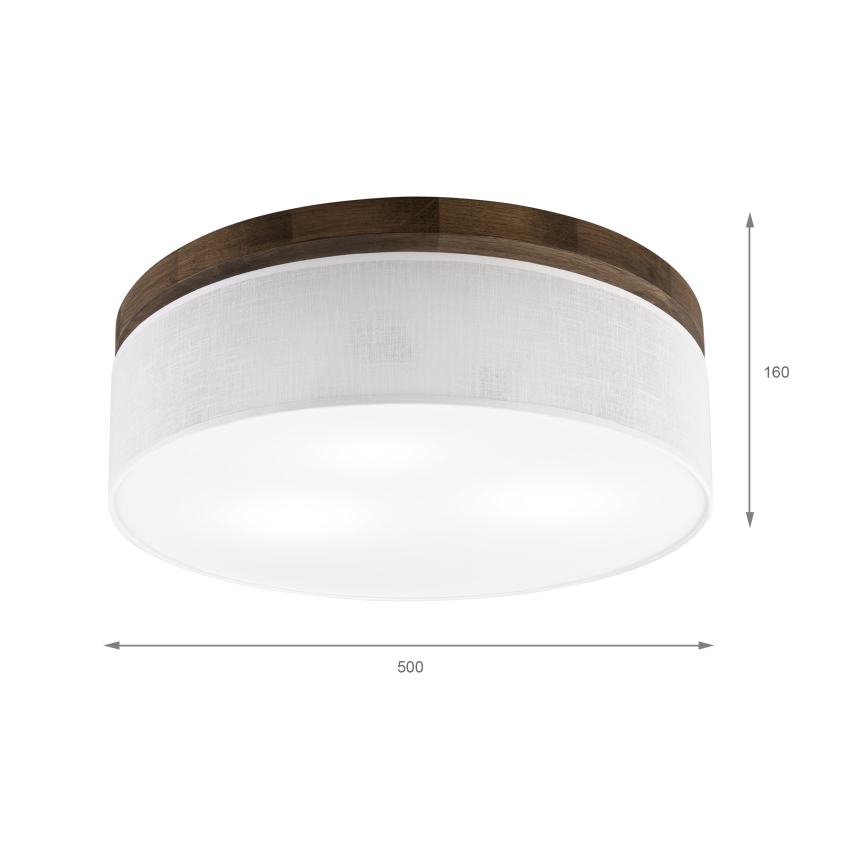 BRILAGI - LED mennyezeti lámpa BELLADONNA 3xE27/15W/230V átm. 50 cm fehér/tölgy-dió