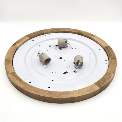 Brilagi - LED Mennyezeti lámpa BELLADONNA 3xE27/15W/230V átm. 50 cm fehér/tölgy