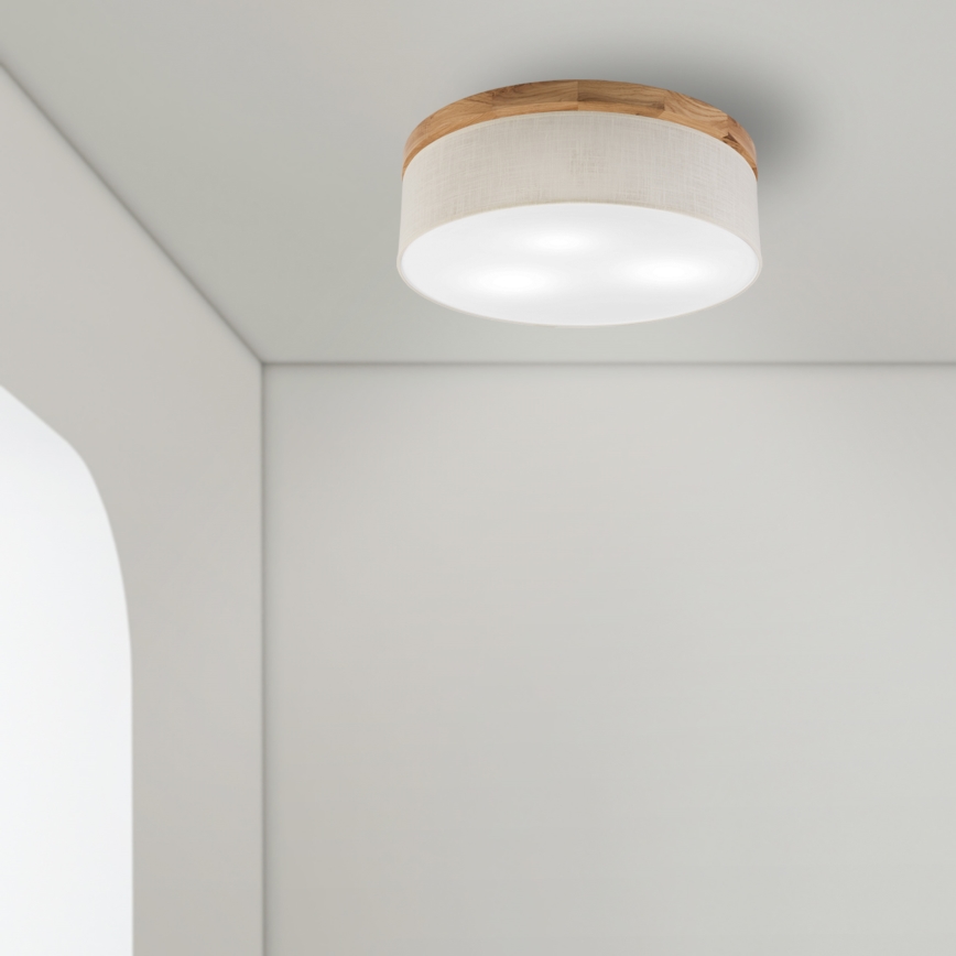 Brilagi - LED Mennyezeti lámpa BELLADONNA 3xE27/15W/230V átm. 50 cm krémes/tölgy