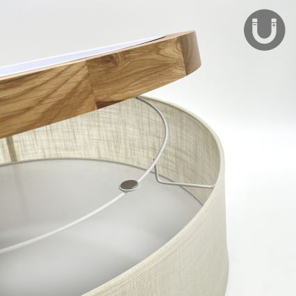 Brilagi - LED Mennyezeti lámpa BELLADONNA 3xE27/15W/230V átm. 50 cm krémes/tölgy