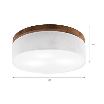 BRILAGI - LED mennyezeti lámpa BELLADONNA 3xE27/15W/230V Ø 50 cm fehér/cseresznye tölgy