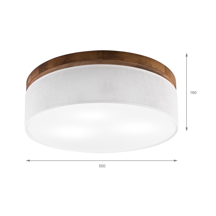 BRILAGI - LED mennyezeti lámpa BELLADONNA 3xE27/15W/230V Ø 50 cm fehér/cseresznye tölgy