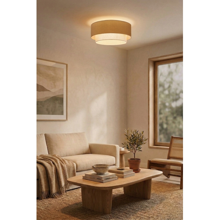 Brilagi - LED mennyezeti lámpa BOHO ECO 1xE27/10W/230V Ø 40 cm bézs/krém