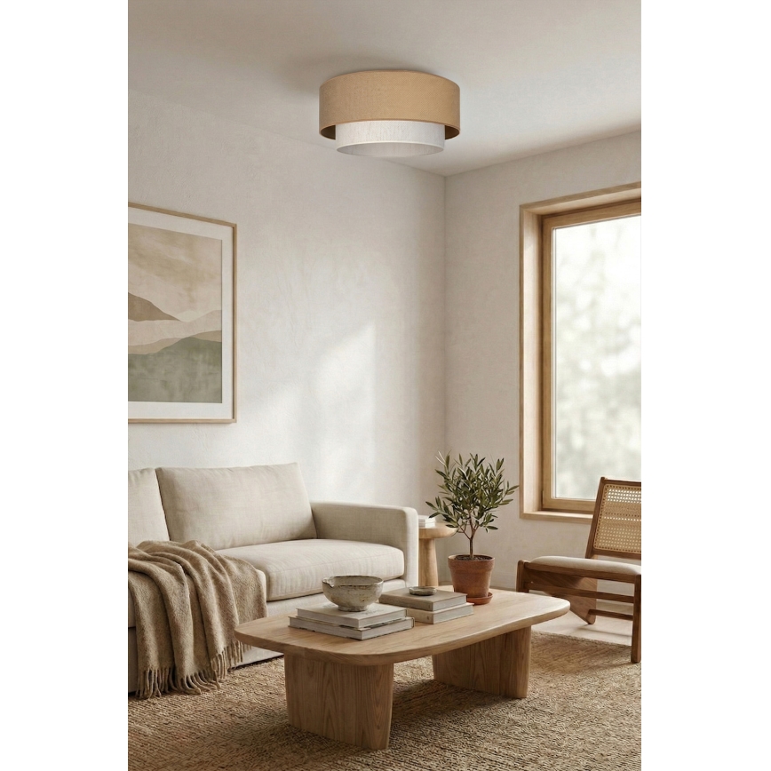 Brilagi - LED mennyezeti lámpa BOHO ECO 1xE27/10W/230V Ø 40 cm bézs/krém