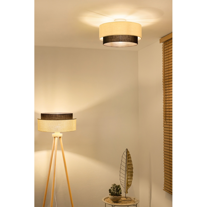 Brilagi - LED mennyezeti lámpa BOHO STYLE 1xE27/15W/230V Ø 40 cm krémszínű/barna