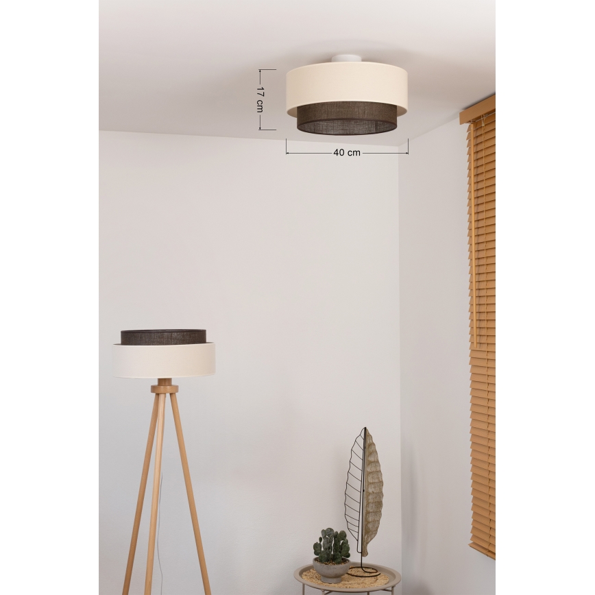 Brilagi - LED mennyezeti lámpa BOHO STYLE 1xE27/15W/230V Ø 40 cm krémszínű/barna