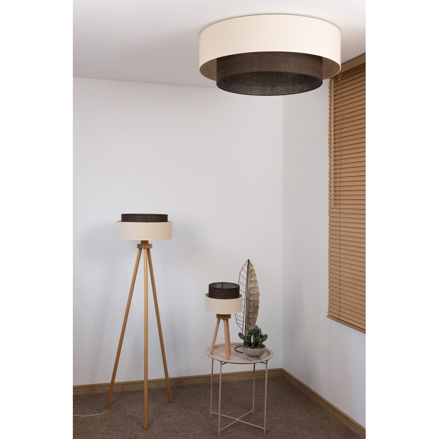 Brilagi - LED mennyezeti lámpa BOHO STYLE 3xE27/15W/230V átm. 80 cm krém/barna