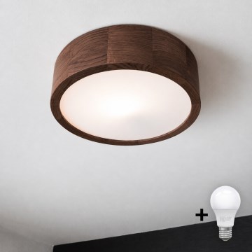 Brilagi - LED mennyezeti lámpa CARVALHO 1xE27/15W/230V tölgy dió átm. 27 cm