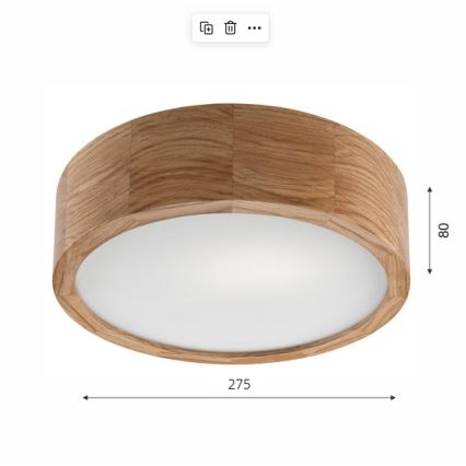 Brilagi - LED Mennyezeti lámpa CARVALHO 1xE27/60W/230V tölgy átmérő 27,5 cm