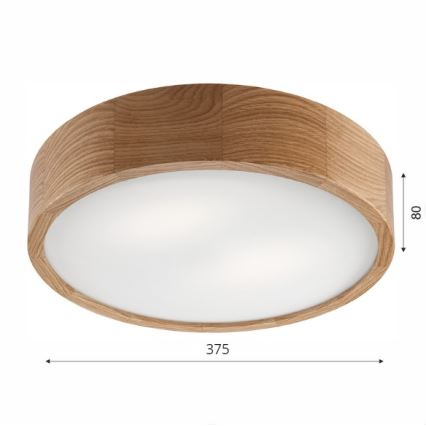 Brilagi - LED mennyezeti lámpa CARVALHO 2xE27/15W/230V tölgy, átm. 37,5 cm