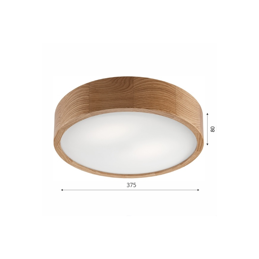 Brilagi - LED mennyezeti lámpa CARVALHO 2xE27/15W/230V tölgy, átm. 37,5 cm