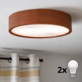 BRILAGI - LED mennyezeti lámpa CARVALHO 2xE27/15W/230V tölgy/cseresznye átm. 37 cm