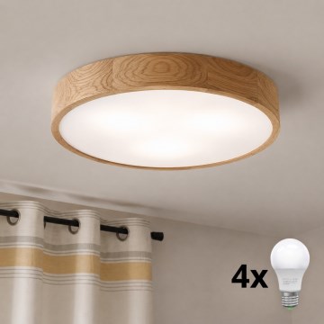 Brilagi - LED mennyezeti lámpa CARVALHO 4xE27/60W/230V tölgy, átmérő 57,5 cm