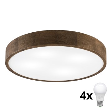 Brilagi - LED mennyezeti lámpa CARVALHO 4xE27/60W/230V tölgy-dió átm. 57,5 cm