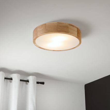 Brilagi - LED mennyezeti lámpa CARVALHO MODERN 2xE27/60W/230V átm. 37,5 cm tölgy