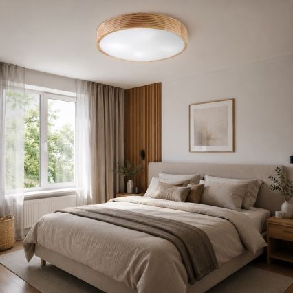Brilagi - LED mennyezeti lámpa CARVALHO MODERN 4xE27/60W/230V tölgyszínű, átm. 57,5 cm