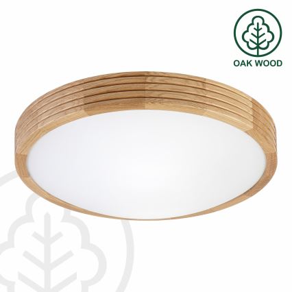 Brilagi - LED mennyezeti lámpatest CARVALHO MODERN SLIM 2xE27/60W/230V, átmérő 37,5 cm, tölgy