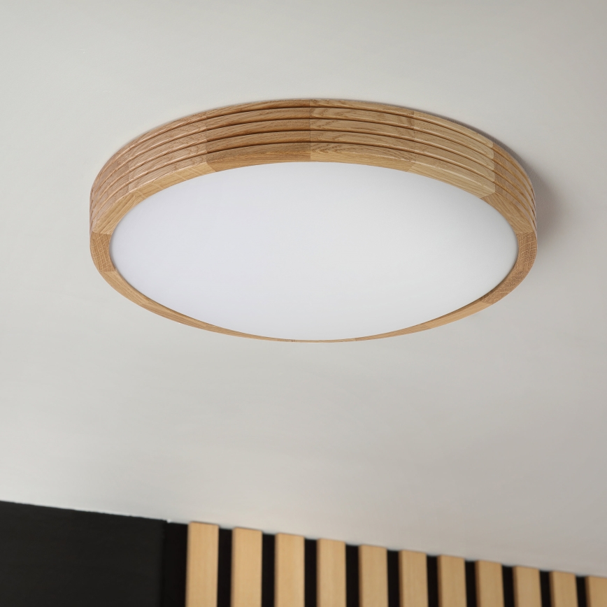 Brilagi - LED mennyezeti lámpatest CARVALHO MODERN SLIM 2xE27/60W/230V, átmérő 37,5 cm, tölgy