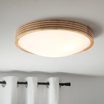 Brilagi - LED mennyezeti lámpatest CARVALHO MODERN SLIM 2xE27/60W/230V, átmérő 37,5 cm, tölgy
