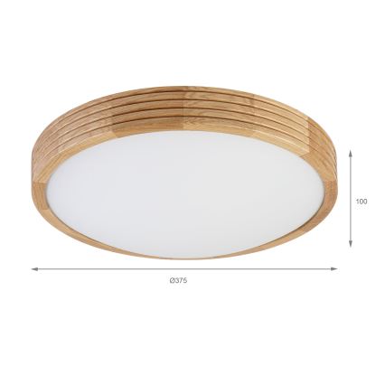 Brilagi - LED mennyezeti lámpatest CARVALHO MODERN SLIM 2xE27/60W/230V, átmérő 37,5 cm, tölgy