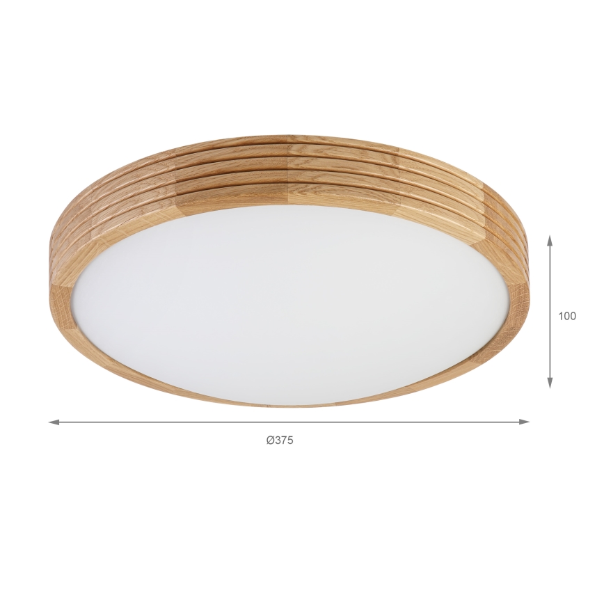 Brilagi - LED mennyezeti lámpatest CARVALHO MODERN SLIM 2xE27/60W/230V, átmérő 37,5 cm, tölgy