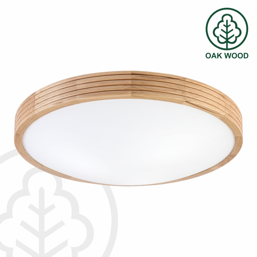 Brilagi - LED mennyezeti lámpa CARVALHO MODERN SLIM 3xE27/60W/230V átm. 47,5 cm tölgy