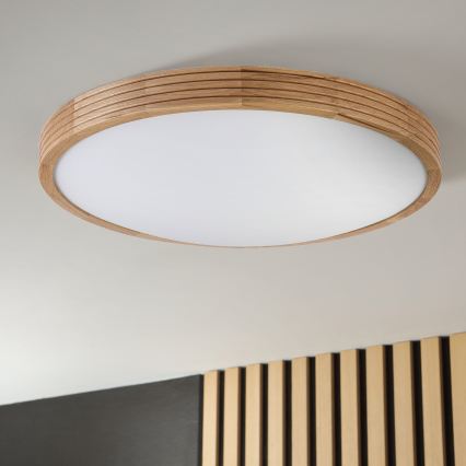Brilagi - LED mennyezeti lámpa CARVALHO MODERN SLIM 3xE27/60W/230V átm. 47,5 cm tölgy