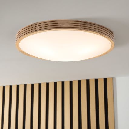 Brilagi - LED mennyezeti lámpa CARVALHO MODERN SLIM 3xE27/60W/230V átm. 47,5 cm tölgy