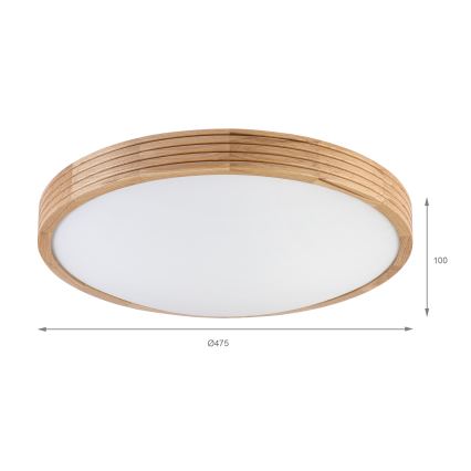 Brilagi - LED mennyezeti lámpa CARVALHO MODERN SLIM 3xE27/60W/230V átm. 47,5 cm tölgy
