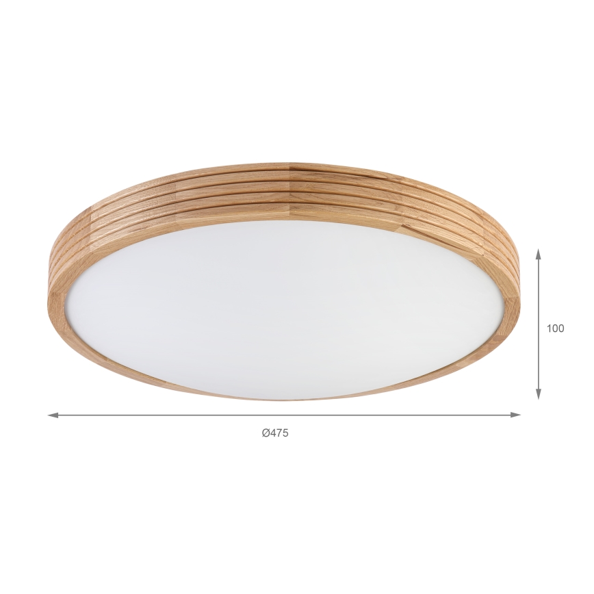 Brilagi - LED mennyezeti lámpa CARVALHO MODERN SLIM 3xE27/60W/230V átm. 47,5 cm tölgy