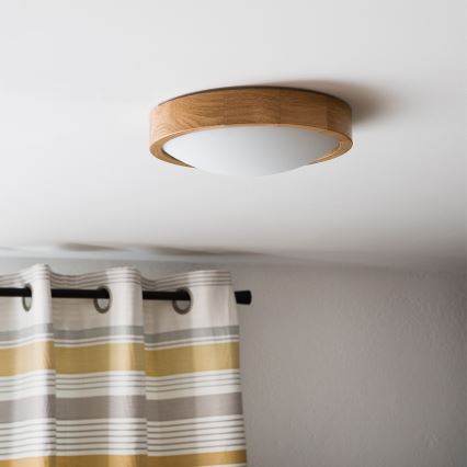 Brilagi - LED mennyezeti lámpa CARVALHO SLIM 1xE27/15W/230V tölgy átm. 27 cm