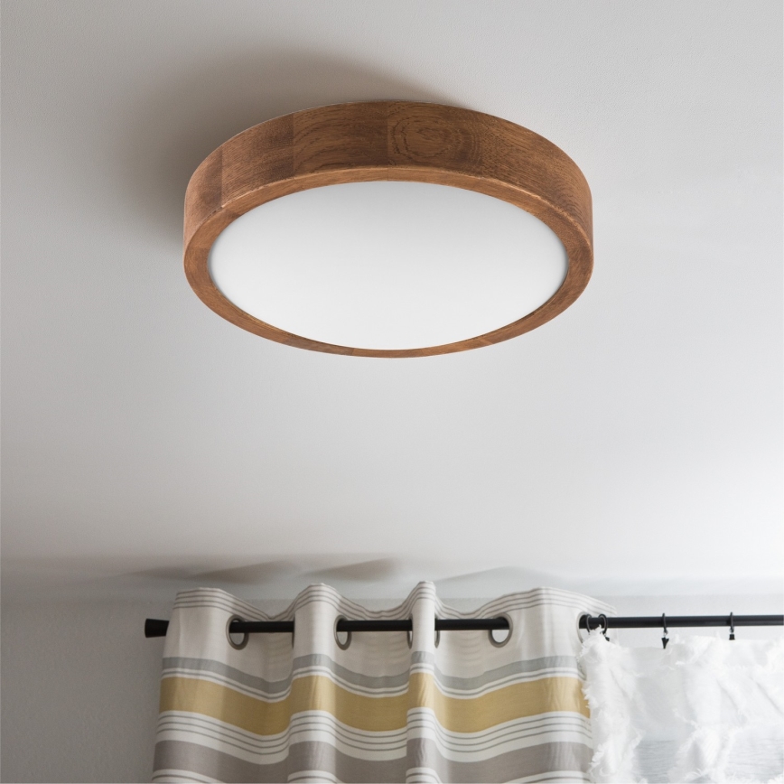 Brilagi - LED mennyezeti lámpa CARVALHO SLIM 1xE27/15W/230V, tölgy/cseresznye, átmérő 27 cm