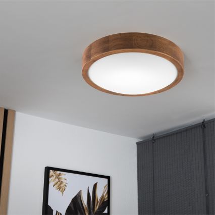 Brilagi - LED mennyezeti lámpa CARVALHO SLIM 1xE27/15W/230V, tölgy/cseresznye, átmérő 27 cm