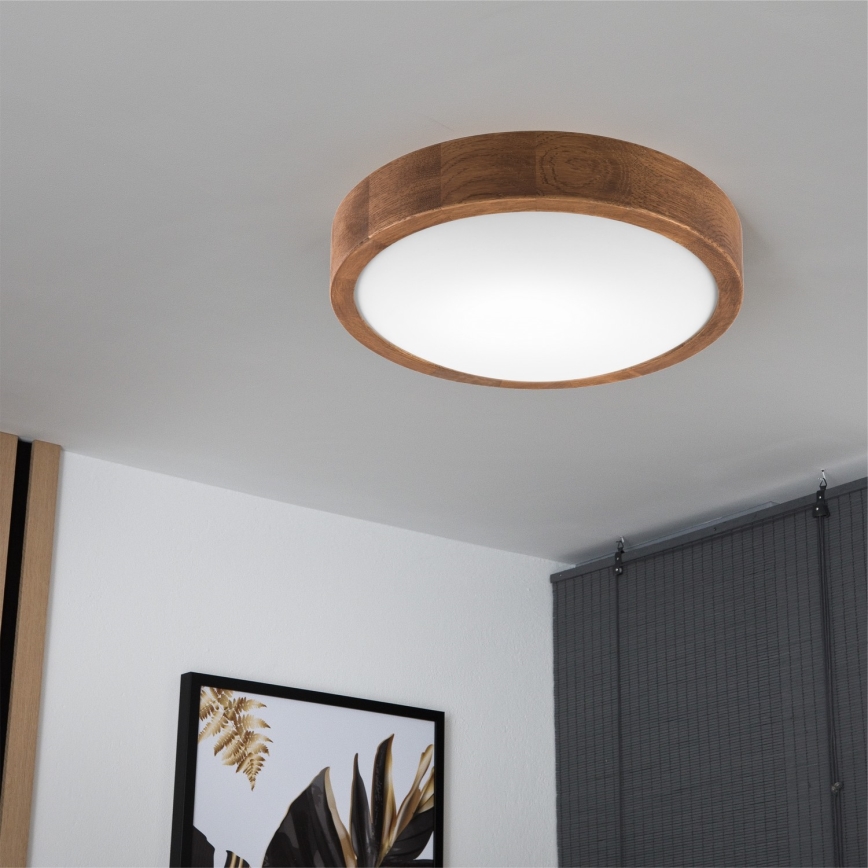 Brilagi - LED mennyezeti lámpa CARVALHO SLIM 1xE27/15W/230V, tölgy/cseresznye, átmérő 27 cm