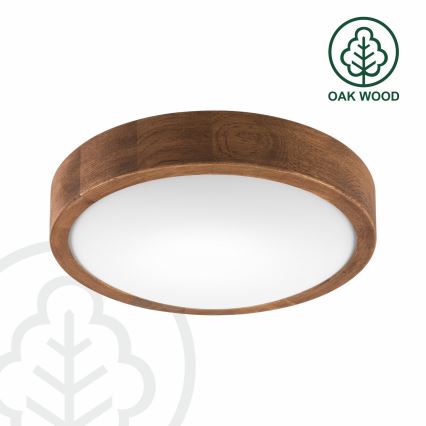 Brilagi - LED mennyezeti lámpa CARVALHO SLIM 1xE27/15W/230V, tölgy/cseresznye, átmérő 27 cm