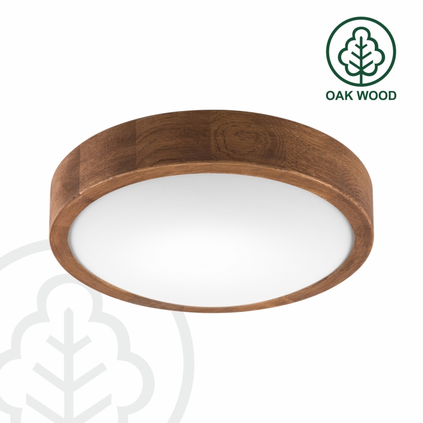 Brilagi - LED mennyezeti lámpa CARVALHO SLIM 1xE27/15W/230V, tölgy/cseresznye, átmérő 27 cm